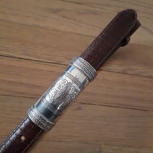 Lovely Brighton Belt Silver Buckle Brown Leather